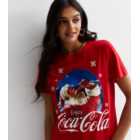 Red Cotton Christmas Coca-Cola Logo T-Shirt