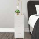 Living and Home White 4 Tier Vertical File Cabinet with Wheels