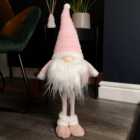 53cm Standing Plush Christmas Gonk with Grooved Hat in Pink