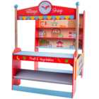Bigjigs Toys Wooden Village Play Shop Red