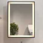 Living and Home White Black Framed LED Mirror Bathroom Cabinet
