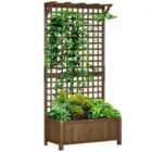 Outsunny Wood Planters with Trellis for Vine Climbing