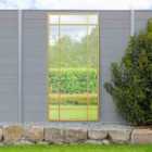 MirrorOutlet Genestra - Gold Contemporary Wall & Leaner Outdoor Garden Mirror 71"x 33" 180 x 85cm