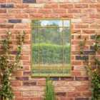 MirrorOutlet Genestra - Gold Modern Contemporary Outdoor Garden Wall Mirror 39" X 27" (100 x 70CM)