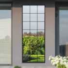 MirrorOutlet Genestra - Black Modern Window Outdoor Garden Wall Mirror 79" X 31" (200CM X 80CM)