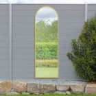 MirrorOutlet Arcus - Gold Framed Arched Outdoor Garden Wall Mirror 71" X 24" (180CM X 60CM)