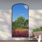 MirrorOutlet Angustus - Black Metal Framed Arched Outdoor Garden Wall Mirror 79"x39" (200 x 100CM)