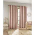 Enhanced Living 100% Blackout Thermal Blush Pink Velvet Chinille Eyelet Curtains Pair 66 X 90 Inch (168X229Cm)