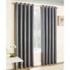 Enhanced Living Vogue Grey Silver 66 X 54 Inch (168X137Cm) Pair Of Eyelet Thermal Noise Reducing Dim Out Curtains