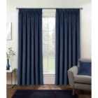 Enhanced Living Navy Velvet, Supersoft, 100% Blackout, Thermal Pair Of Curtains With Tape Top 66 X 72 Inch (168X183Cm)