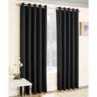 Enhanced Living Vogue Black 90 X 54 Inch (229X137Cm) Pair Of Eyelet Thermal Noise Reducing Dim Out Curtains