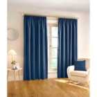 Enhanced Living 100% Blackout Thermal Navy Linen Look Tape Top Curtains Pair 90 X 72 Inch (229X183Cm)