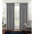 Enhanced Living Grey Velvet, Supersoft, 100% Blackout, Thermal Single Door Curtain With Tape Top 66 X 84 Inch (168X214Cm)