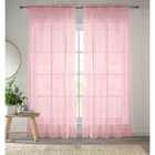 Tyrone Textiles Sheer Pink Plain Woven Voile Slot Top Curtain Panel Pair (57X72'') 145X183Cm