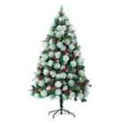Living and Home 5Ft Artificial Green Flocked Full Christmas Tree