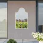 MirrorOutlet Arcus - White Metal Framed Arched Outdoor Garden Wall Mirror 41" X 24" (104CM X 62CM)
