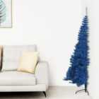 Berkfield Artificial Half Christmas Tree with Stand Blue 180 cm PVC