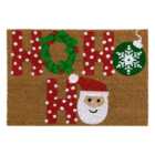 JVL Festive Christmas Ho Ho Ho Latex Backed Coir Doormat 40 x 58cm