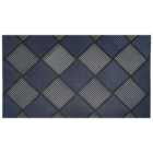 JVL Platina Silver Blue Rubber Scrapper Doormat 40 x 70cm