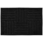 JVL Black Square Mud Grabber Scraper Doormat 40 x 60cm