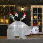 Everglow LED Inflatable Christmas Polar Bear with Penguins Decoration 4.9ft