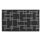JVL Vector Black Indoor Machine Washable Doormat 40 x 70cm
