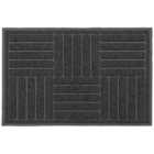 JVL Grey Square Mud Grabber Scraper Doormat 40 x 60cm