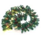 Living and Home Green Christmas Garland with Pines Berries 270cm