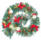 Living and Home LED Christmas Garland with Santa Claus 270cm