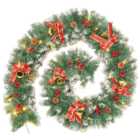 Living and Home Spruced Christmas Garland with Bowknots 270cm