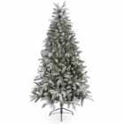Premier 1.8m Hinged Branches Dusting Snow Flocked Lapland Green Spruce Tree
