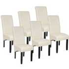 6 Dining Chairs With Ergonomic Seat Shape - Cream