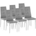 6 Dining Chairs With Rhinestones - Grey