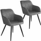 2 X Marilyn Fabric Chairs - Grey And Black