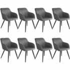 8 X Marilyn Fabric Chairs - Grey And Black