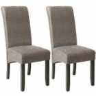 2 Elegant Dining Chairs With Ergonomic Seat Shape - Grey