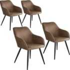 4 Marilyn Fabric Chairs - Brown And Black