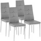 4 Dining Chairs With Rhinestones - Grey
