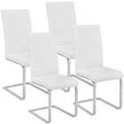 TecTake 4 Dining Rocking Chairs - White