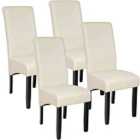 4 Dining Chairs With Ergonomic Seat Shape - Cream
