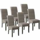 6 Elegant Dining Chairs With Ergonomic Seat Shape - Grey