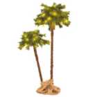 Berkfield Artificial Double Palm Tree with LEDs 90 cm&150 cm