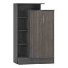 Seconique Nevada Petite Open Shelf Wardrobe - Black Wood Grain