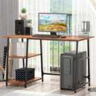 Portland Industrial Style Home Office Desk Black and Rustic Brown