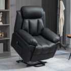 Portland Black PU Leather Lift Stand Assistance Recliner Chair