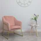 Charles Bentley Tilburg Pink Velvet Occasional Chair