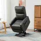 Portland Charcoal Grey Faux Leather Riser Recliner Chair with Remote