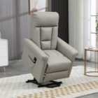 Portland Light Grey PU Leather Power Lift Recliner Chair with Remote