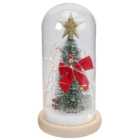 Living and Home Multicolour LED Tabletop Christmas Tree in Glass Dome