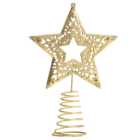 Living and Home Gold Glitter Star Christmas Tree Topper 15 x 11cm